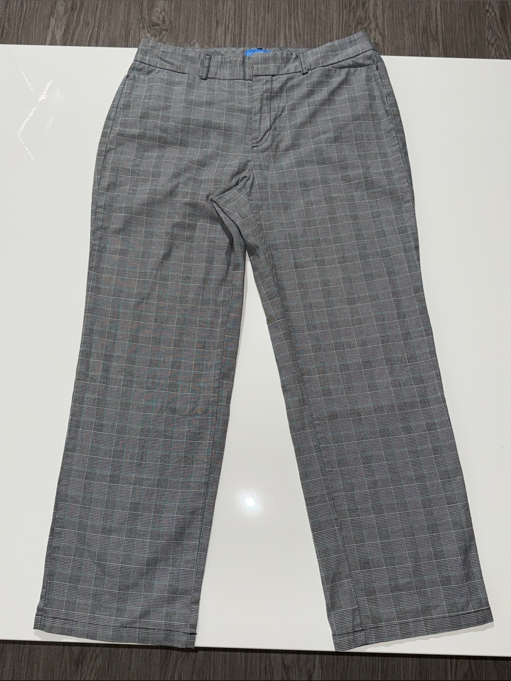 DOCKERS Pants Women's Size 12 Gray Plaid Capris Casual Mid Rise Pockets